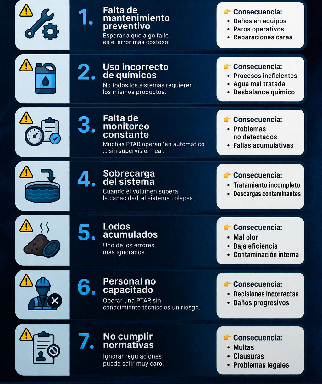 los errores mas comunes en tu planta de tratamiento de agua